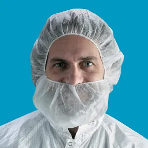 Valutek Polypropylene Beard Cover 18" or 21" White  | 11 gsm 100 ea/Bag  10 Bags/Case
