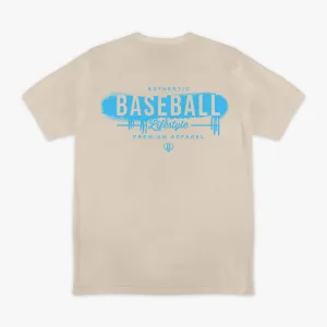 Vandal Tee - Tan/Light Blue