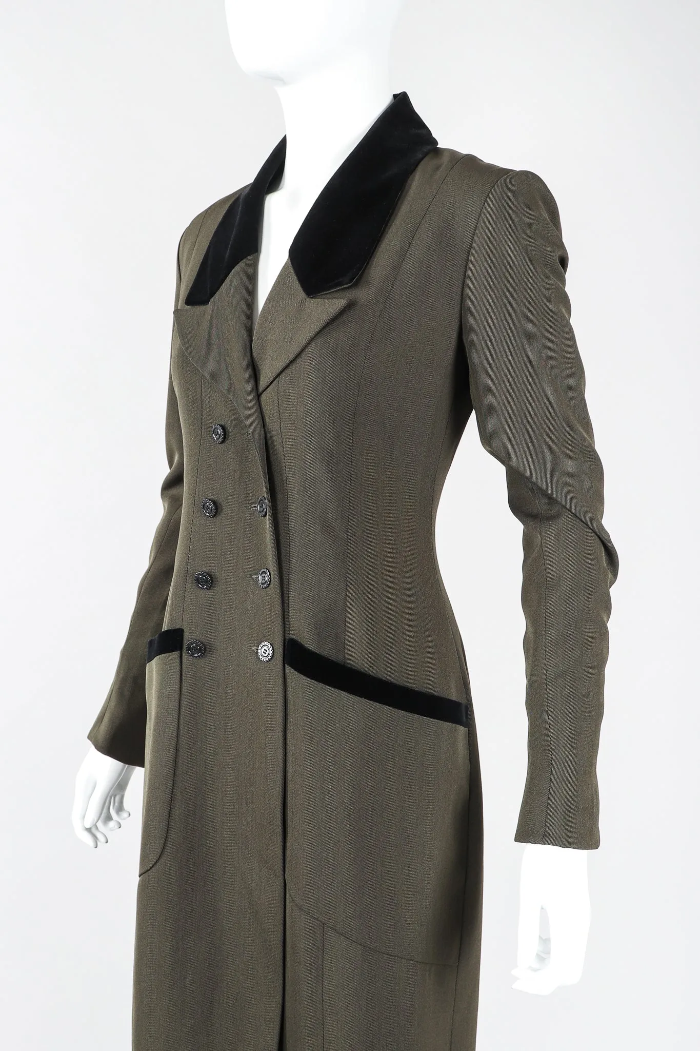 Velvet Tipped Reefer Coat