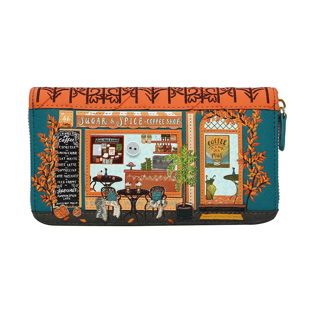 Vendula London - Sugar and Spice Coffee Shop Large Ziparound Wallet