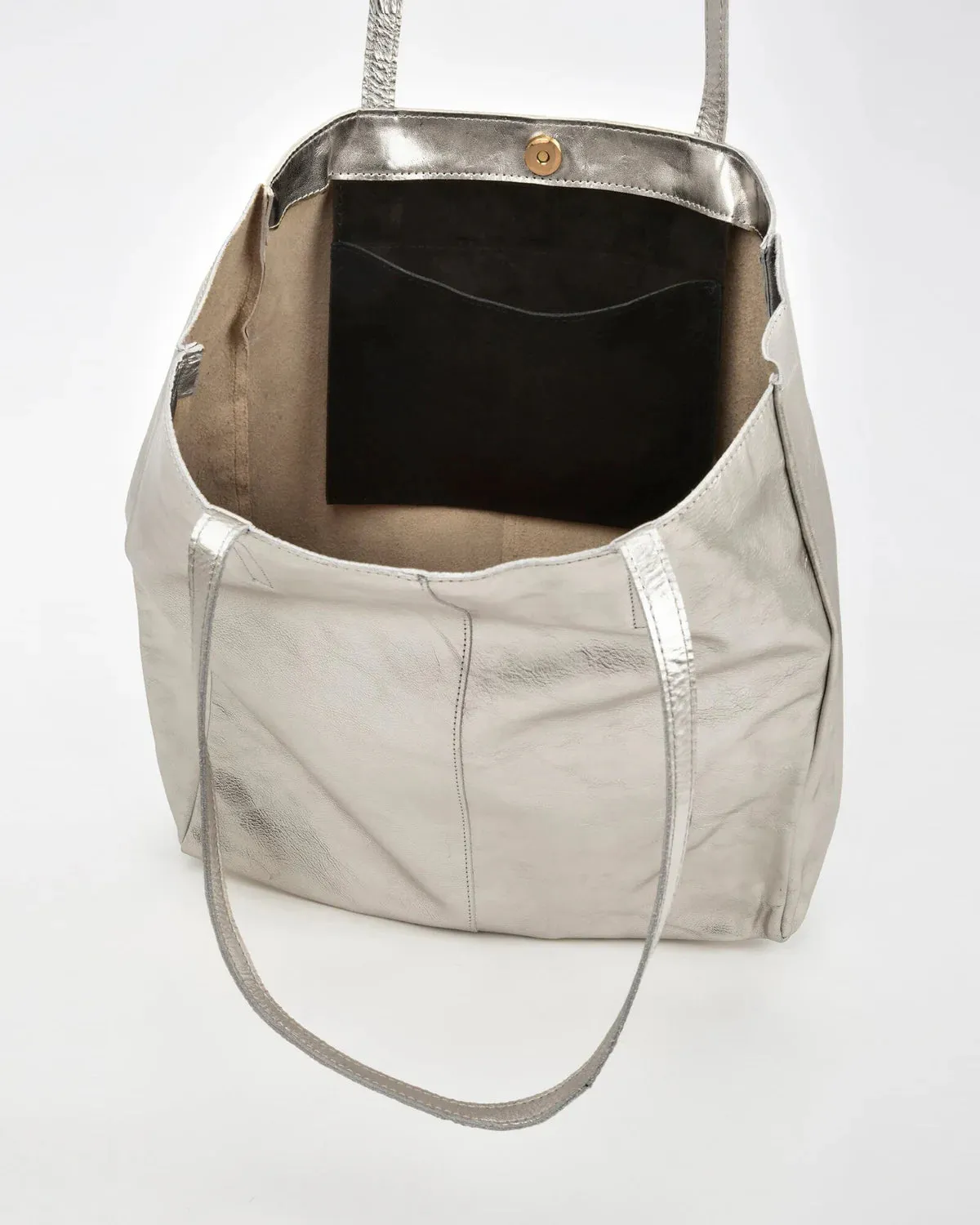 Venus Metallic Leather Hobo Bag
