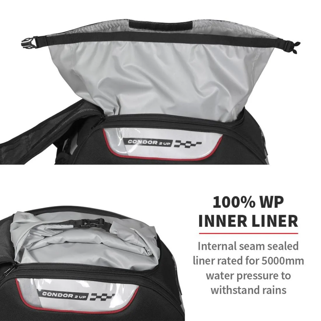 ViaTerra Condor 2UP 100% Waterproof Saddle Bag Black