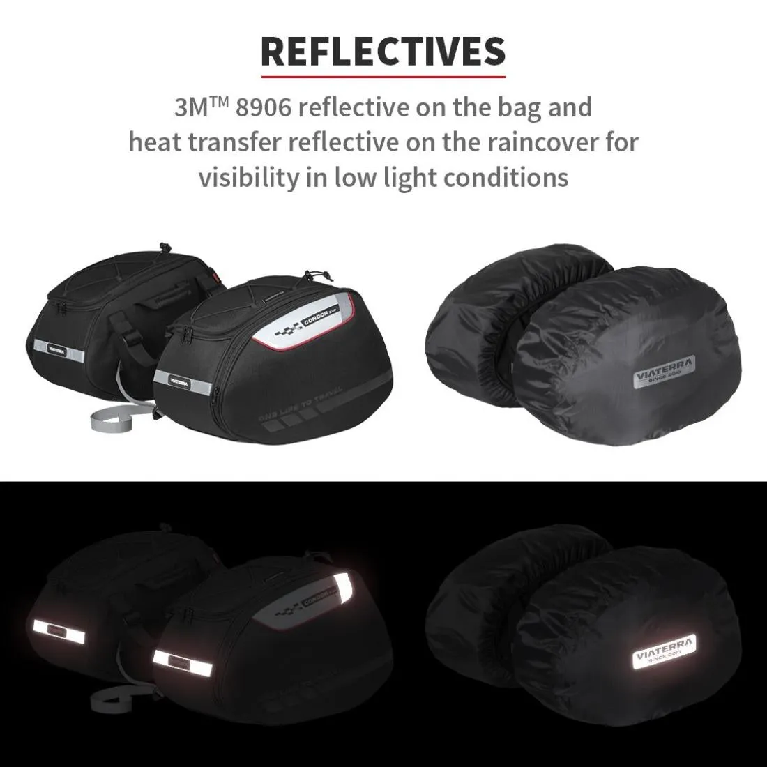 ViaTerra Condor 2UP 100% Waterproof Saddle Bag Black