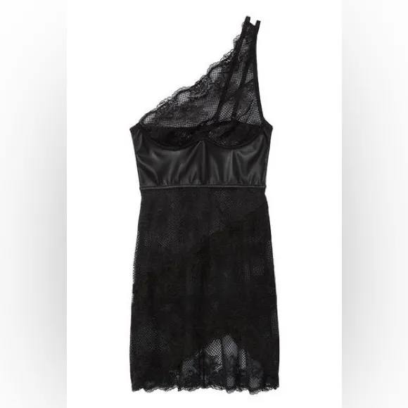 Victorias Secret Luxe Lingerie One Shoulder Slip Dress