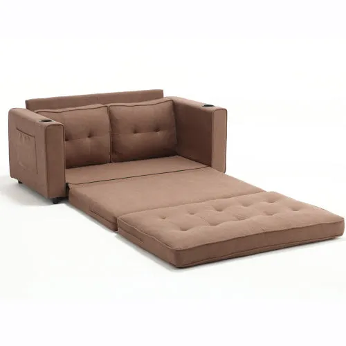 VIDEO Provided 3-in-1 Upholstered Futon Sofa Convertible Floor Sofa