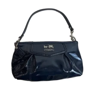Vintage Coach Women's Navy Blue Glossy Canvas Evening Purse Sz S