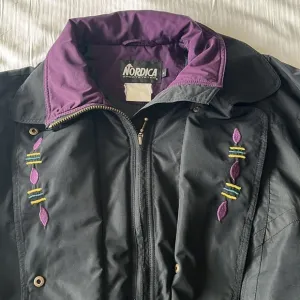 Vintage Nordica Ski Jacket Black Purple Size 8 Large