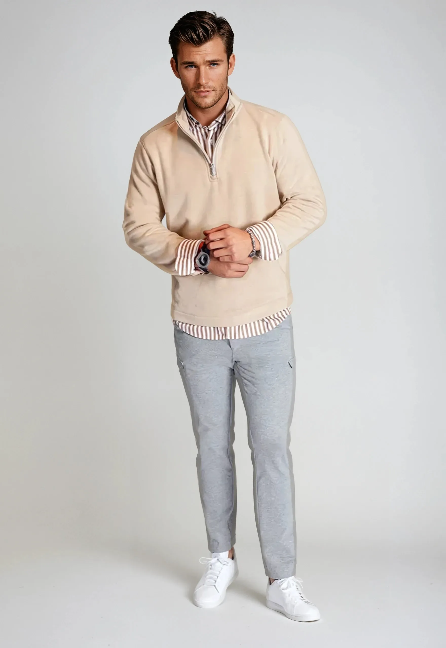 Voey Quarter Zip Sweatshirt - Camel