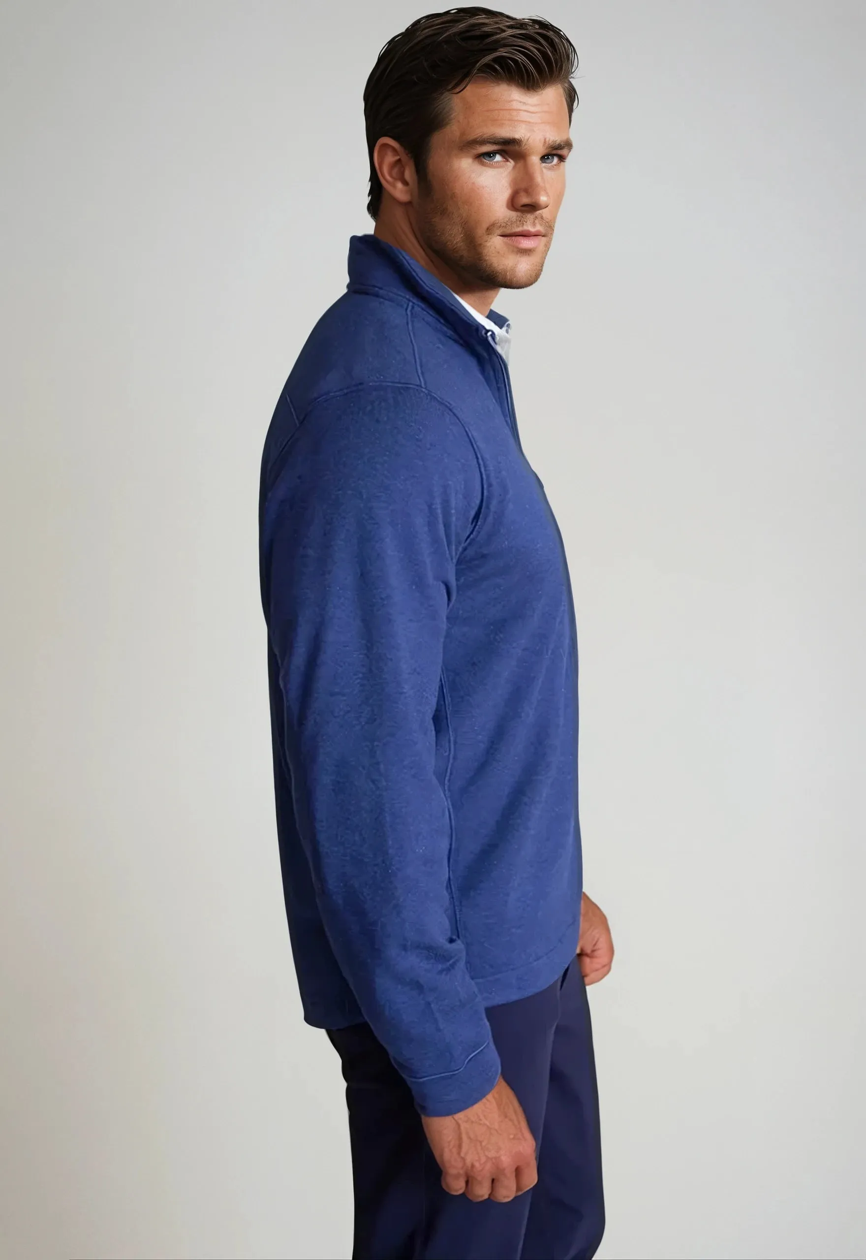 Voey Quarter Zip Sweatshirt - Tokyo Blue