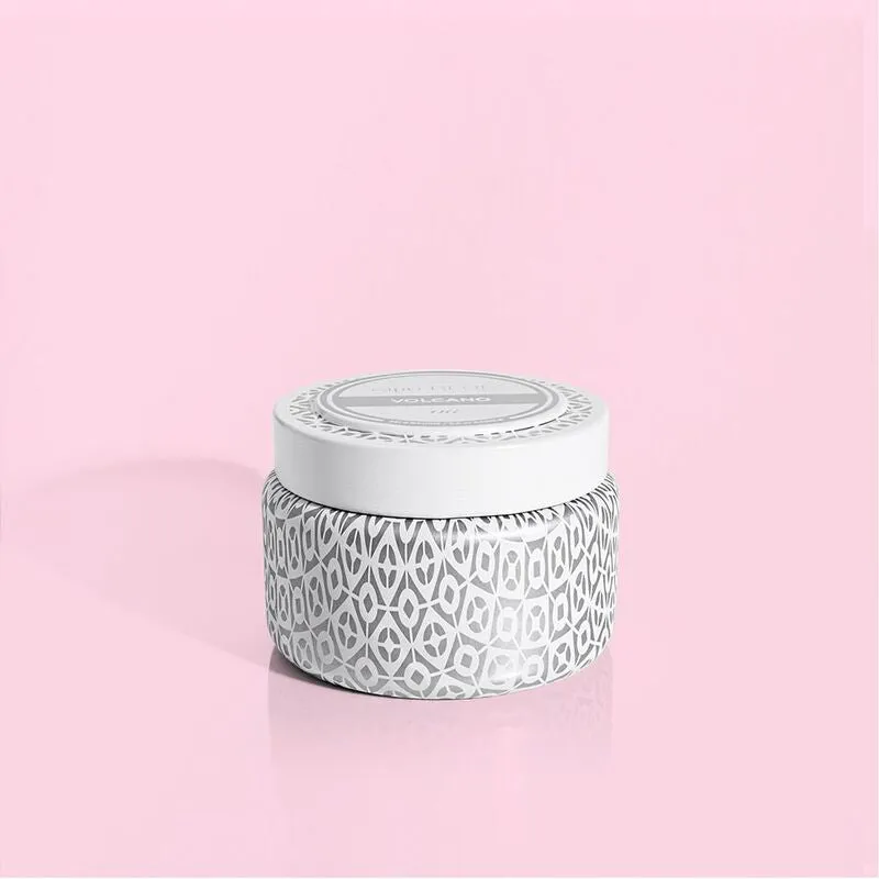 Volcano White Printed Travel Tin 8.5oz