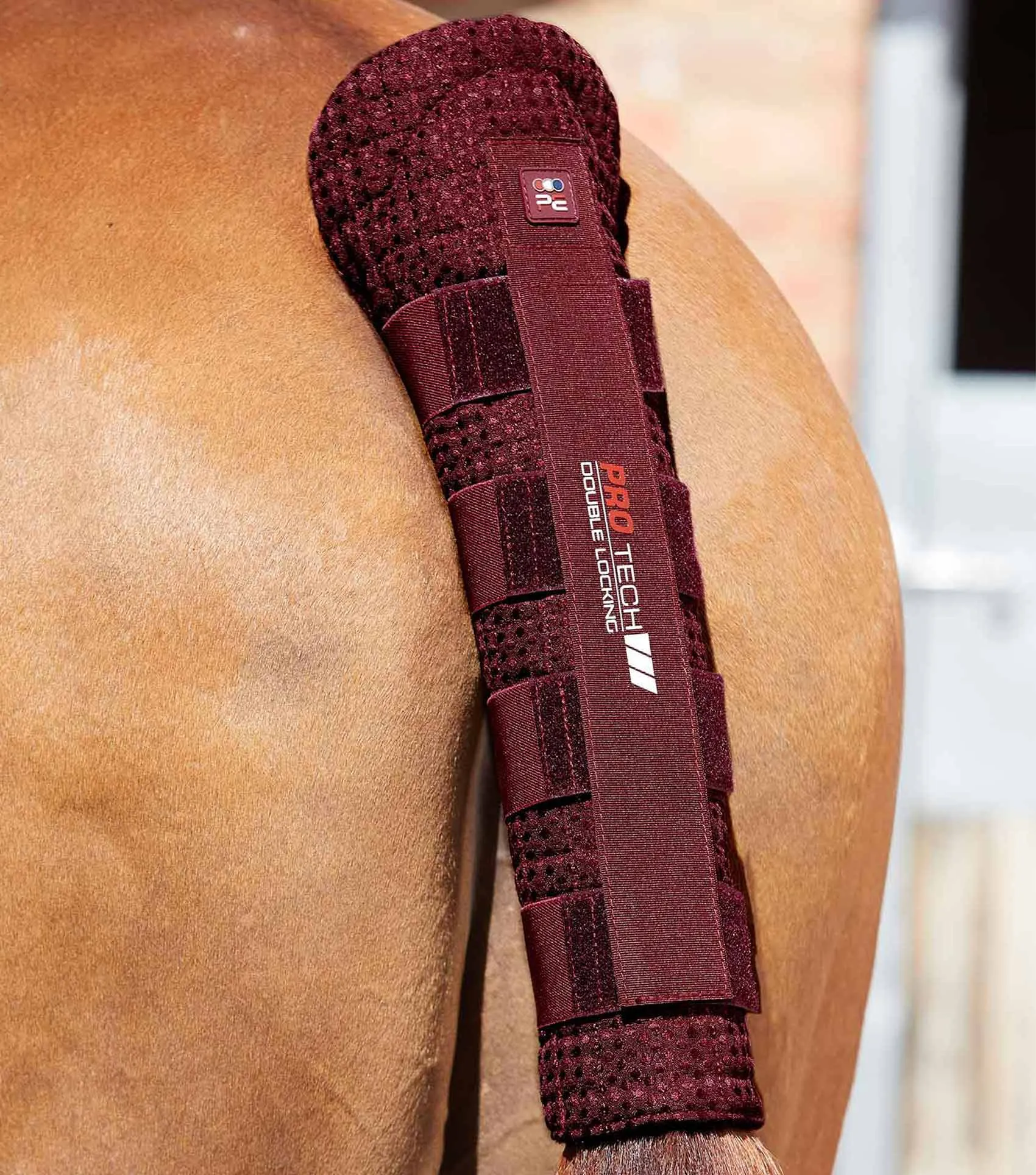 Waffle Quilted Double Locking Tail Guard Burgundy