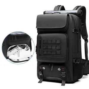 Waterproof 50L Men's Travel Backpack with Separate Shoe Compartment