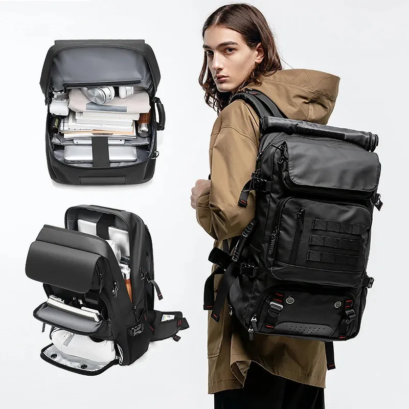Waterproof 50L Men's Travel Backpack with Separate Shoe Compartment