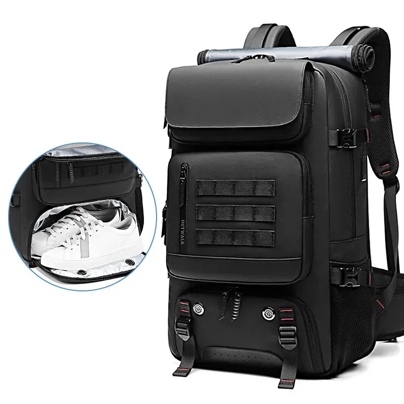 Waterproof 50L Men's Travel Backpack with Separate Shoe Compartment