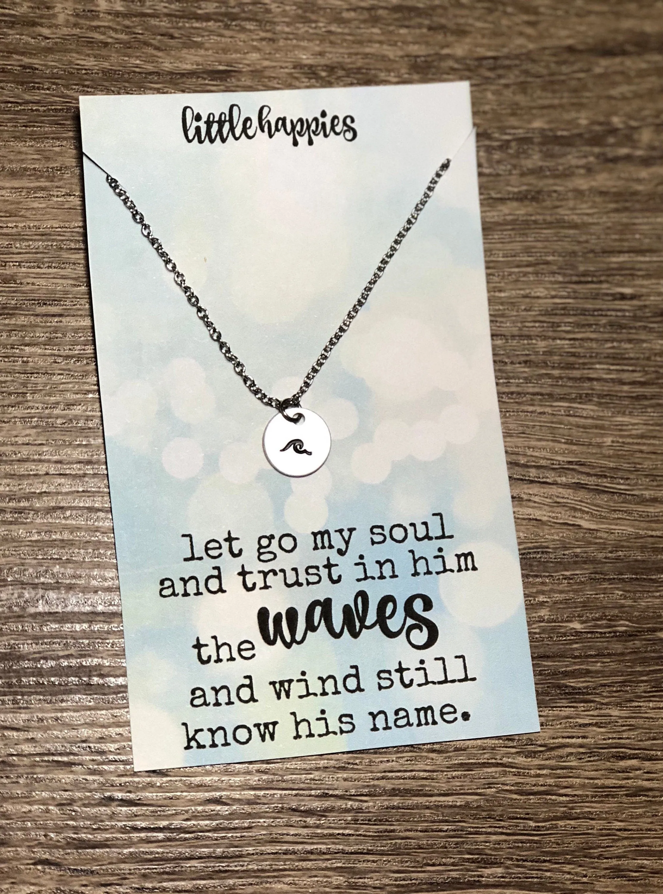 Wave Necklace, Gift for her, encouragement gift, grief gift, sympathy gift, inexpensive gift, miscarriage gift, womens gift, womens jewelry
