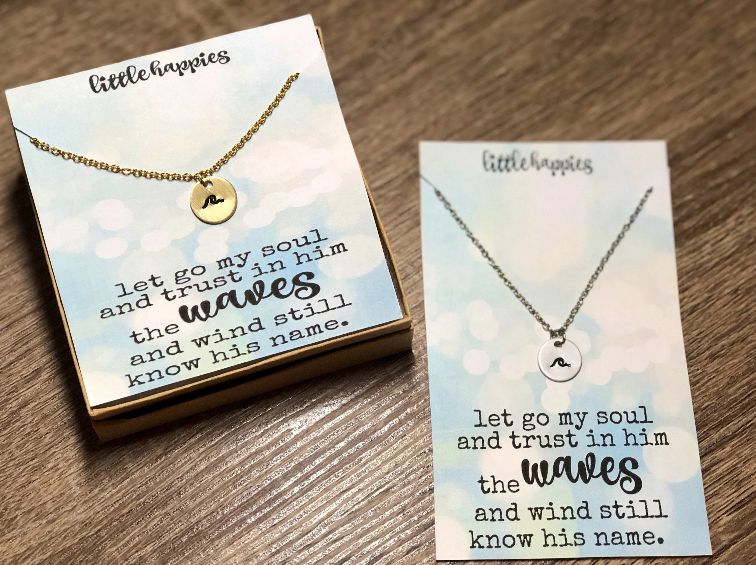 Wave Necklace, Gift for her, encouragement gift, grief gift, sympathy gift, inexpensive gift, miscarriage gift, womens gift, womens jewelry