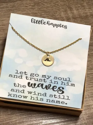 Wave Necklace, Gift for her, encouragement gift, grief gift, sympathy gift, inexpensive gift, miscarriage gift, womens gift, womens jewelry