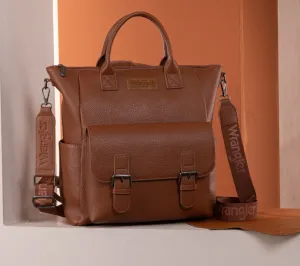 WG175-9110BRN Wrangler Cow Print Tote/ Shoulder Bag Convertible backpack Brown