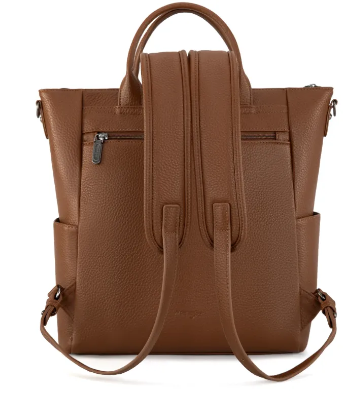 WG175-9110BRN Wrangler Cow Print Tote/ Shoulder Bag Convertible backpack Brown