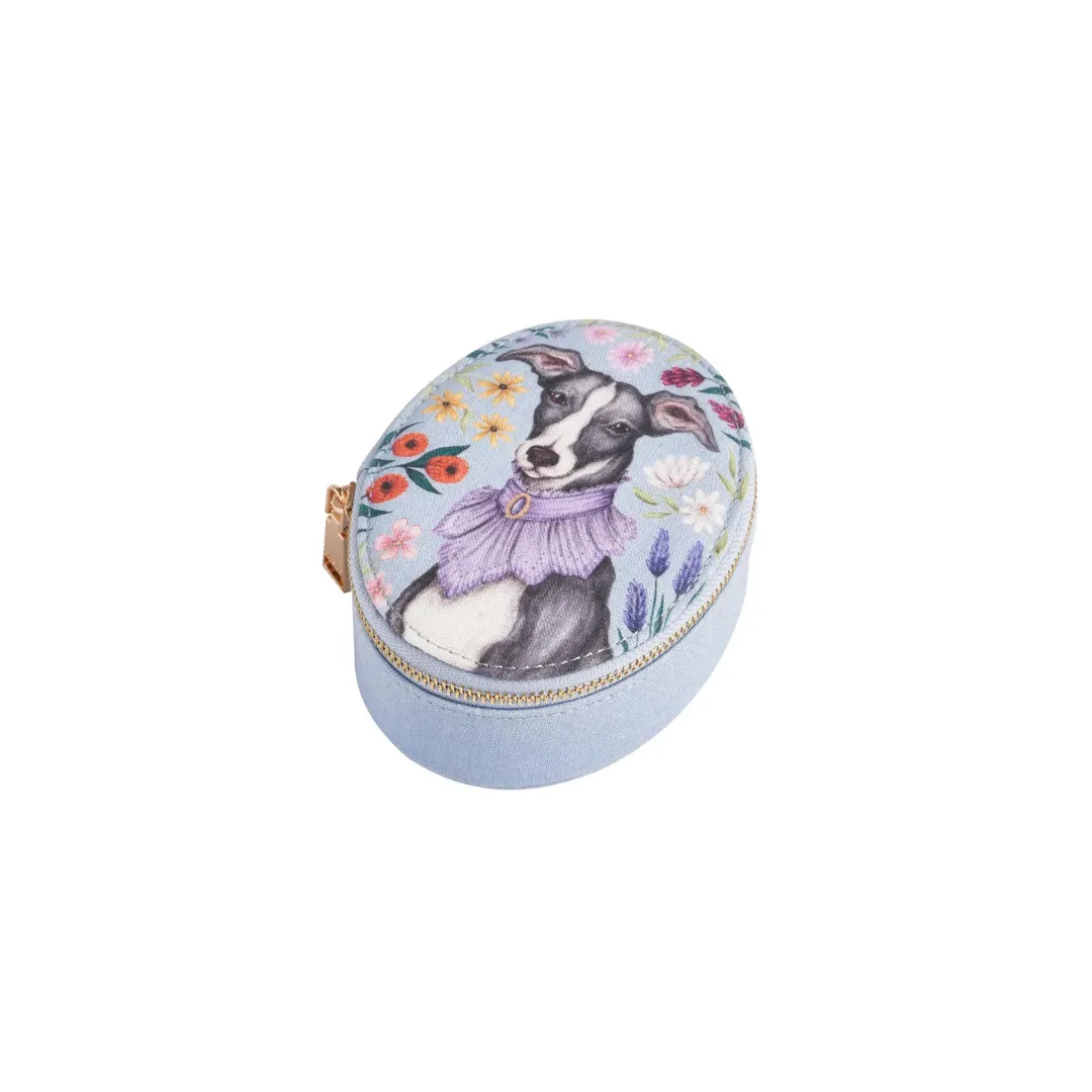 Whippet Pet Portraits Oval Jewelry Box
