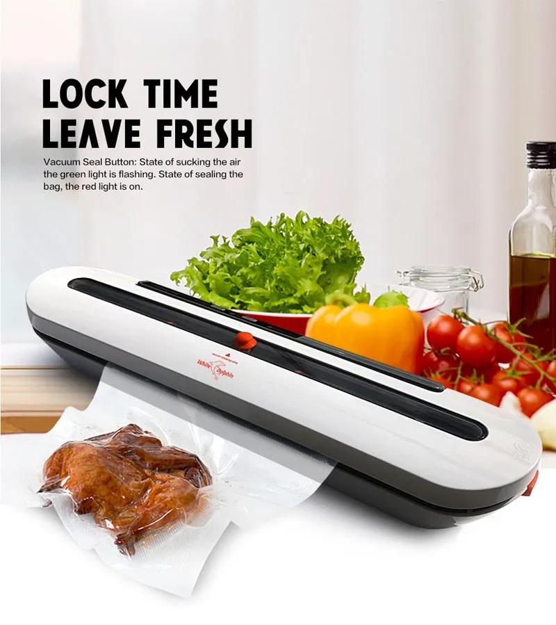 White Dolphin Food Saver Vacuum Sealer Machine W/ 10 Bonus Storage Bags
