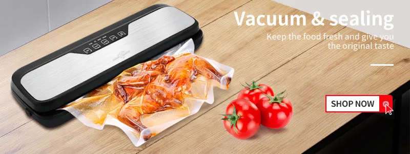 White Dolphin Food Saver Vacuum Sealer Machine W/ 10 Bonus Storage Bags