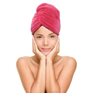 Wholesale Twist & Dry Hair Towel Wrap (Pink, Turquoise, White) - Displayer of 12