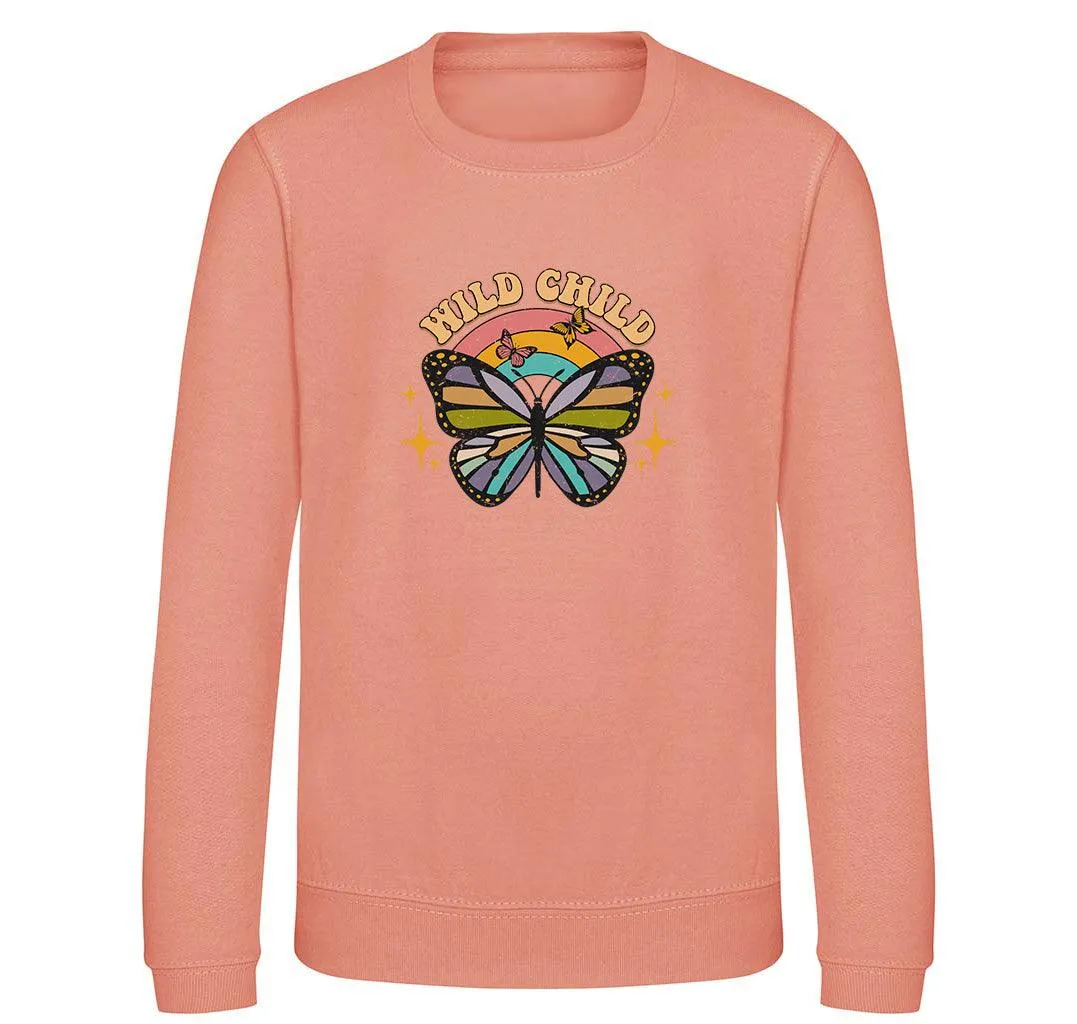 Wild Child Butterfly Kids Sweatshirt