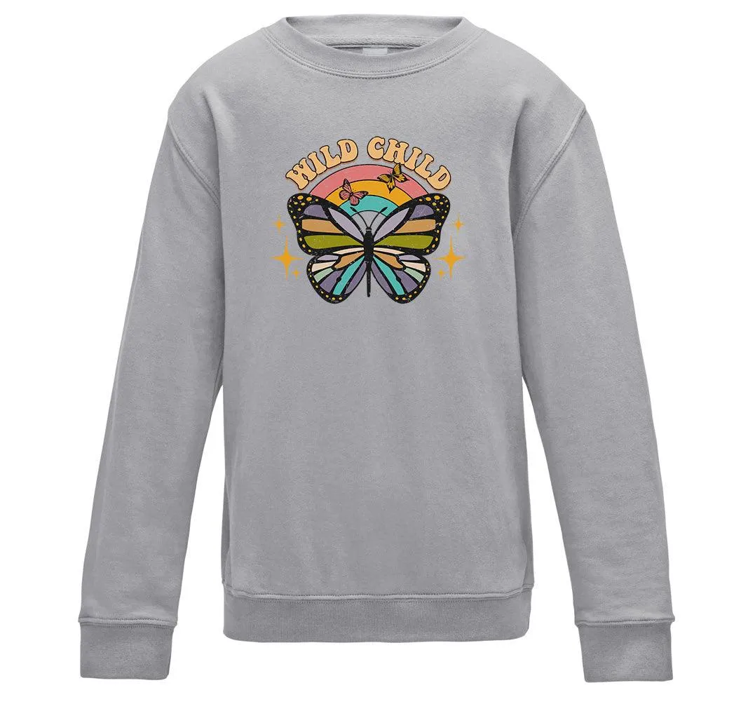 Wild Child Butterfly Kids Sweatshirt