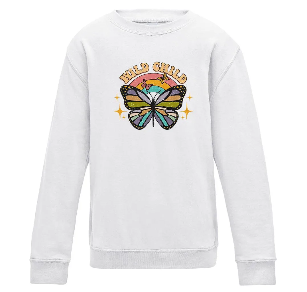 Wild Child Butterfly Kids Sweatshirt