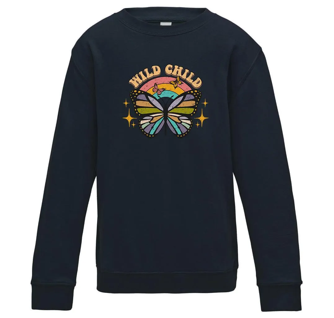 Wild Child Butterfly Kids Sweatshirt