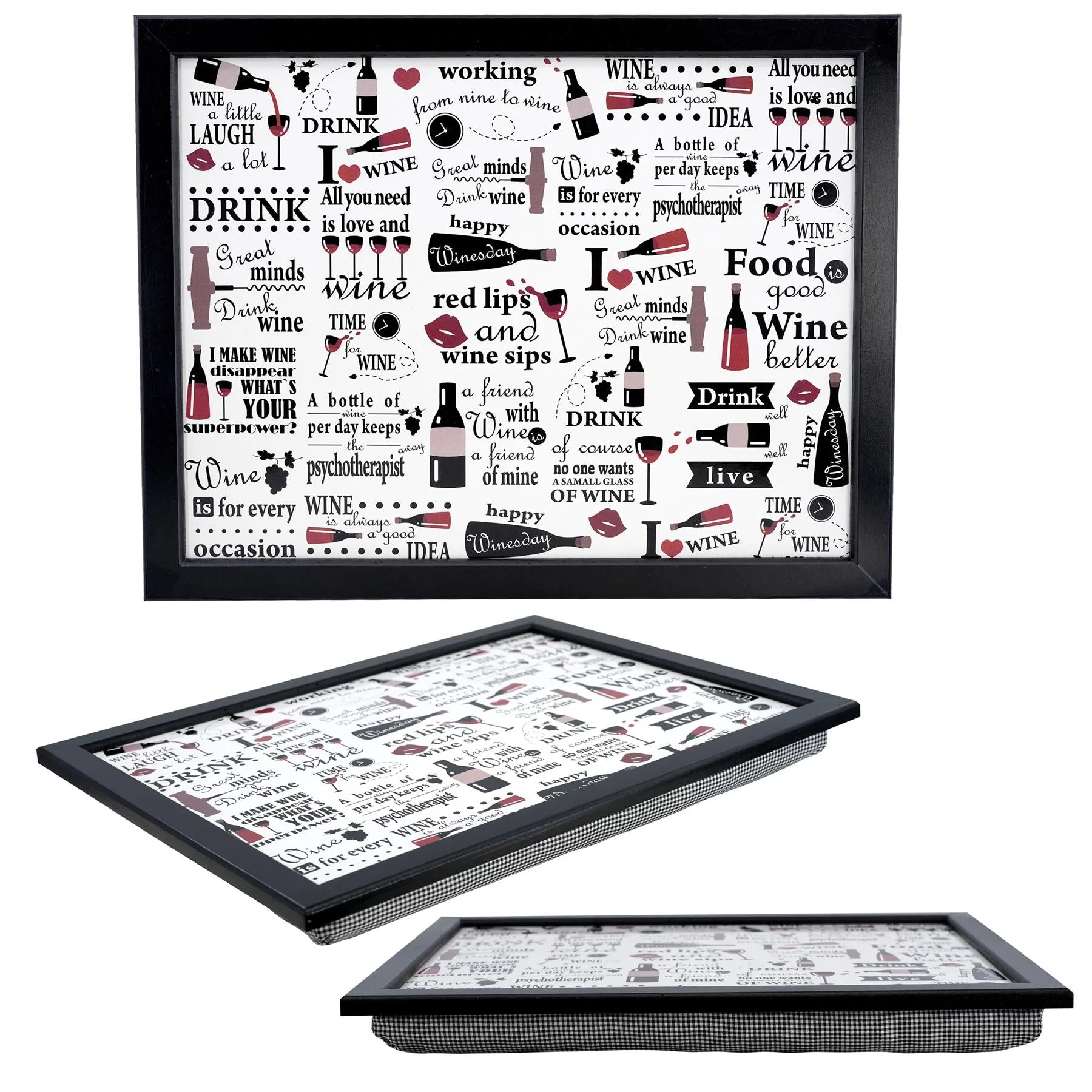Wine Design Tray With Bean Bag Cushion