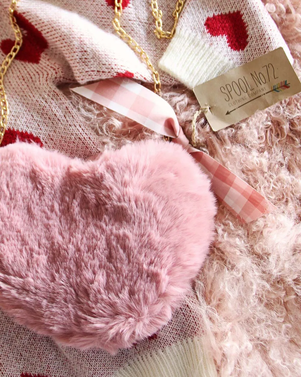 Winter Heart Tote in Pink