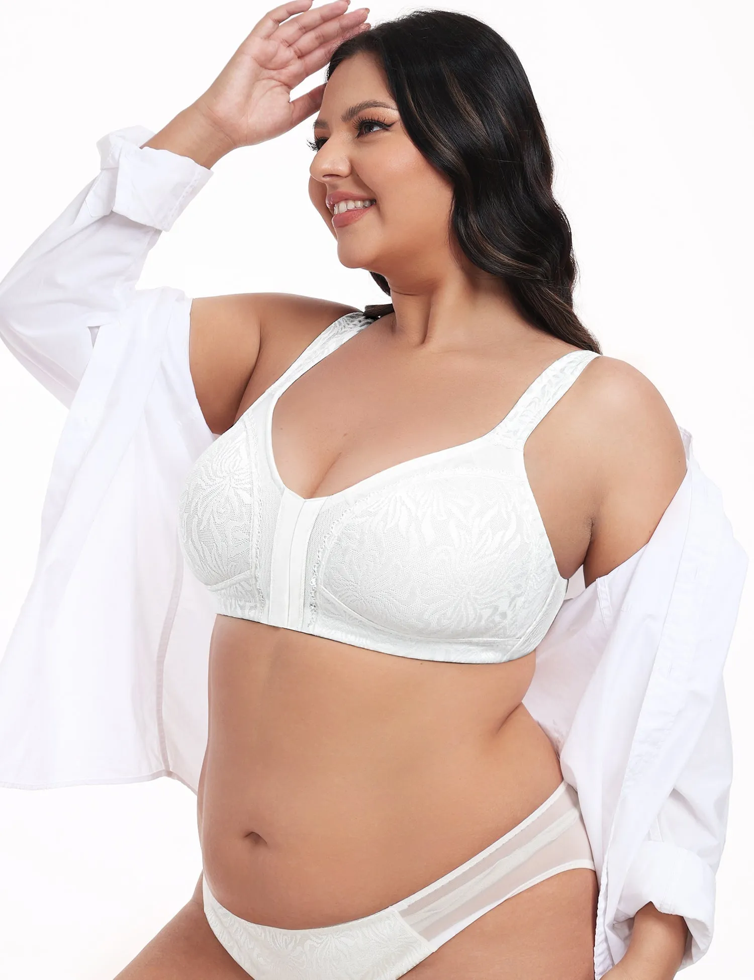 Wireless Minimizer Deep V Plus Size & Ultra-Soft Support Bra
