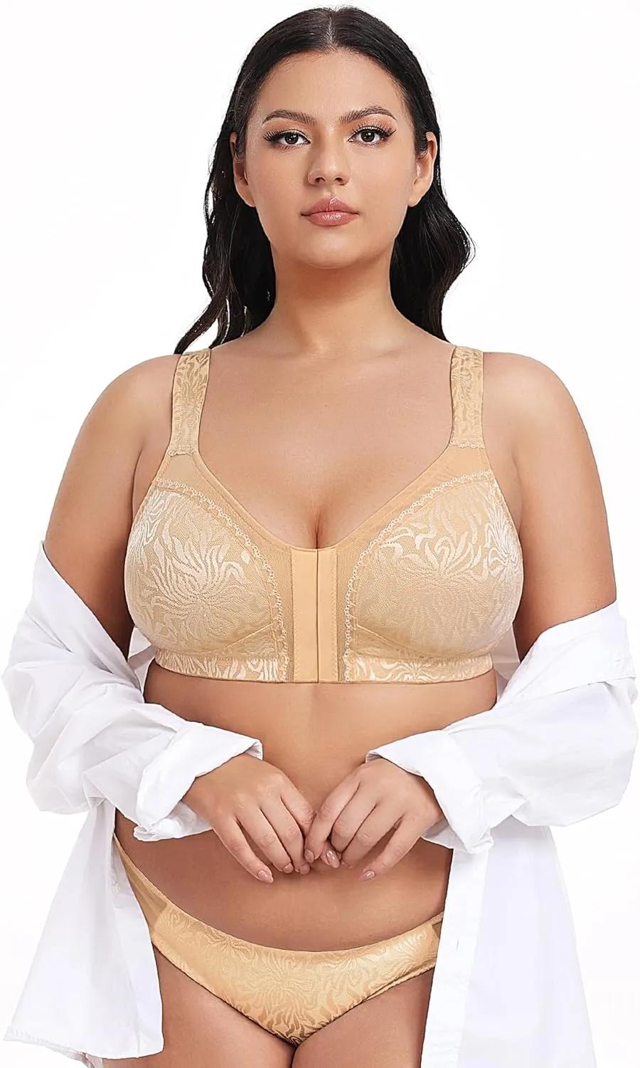 Wireless Minimizer Deep V Plus Size & Ultra-Soft Support Bra