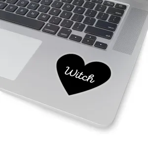 Witch Heart Sticker - Black