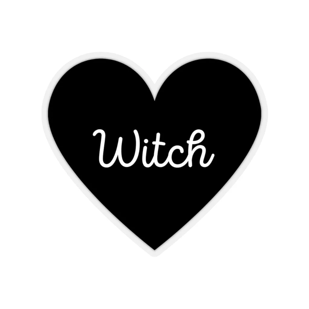 Witch Heart Sticker - Black