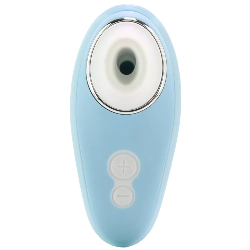 Womanizer Liberty Rechargeable Silicone Compact Travel Pleasure Air Clitoral Stimulator Powder Blue