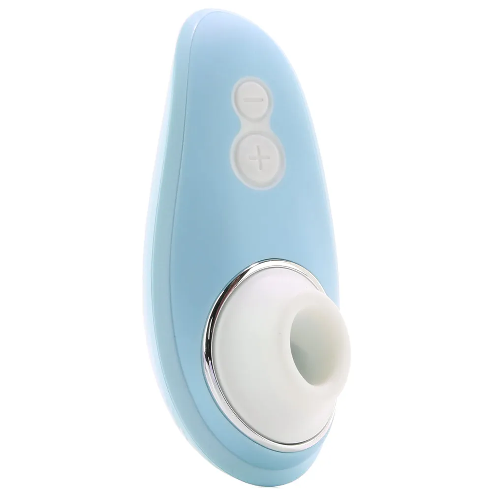 Womanizer Liberty Rechargeable Silicone Compact Travel Pleasure Air Clitoral Stimulator Powder Blue
