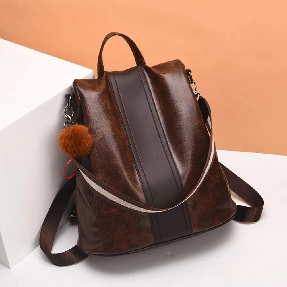 Women Backpack Purse anti Theft Waterproof Detachable Covertible Casual Travel Shoulder Bag (Coffee)