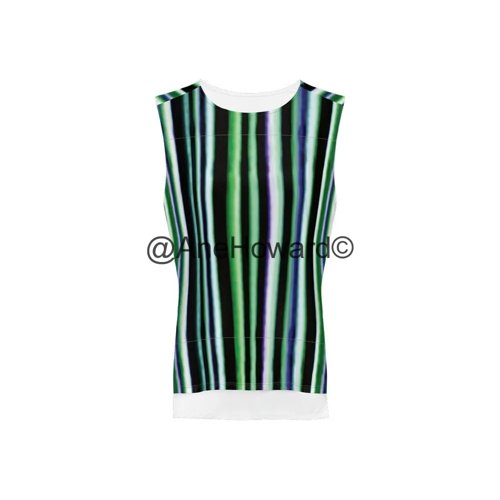 Women's Seamless Open Side Tank Top Rayures du Printemps