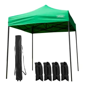 Woodside 2x2m Fully Waterproof, Heavy Duty Pop Up Gazebo   Carry Bag & Sand Bags