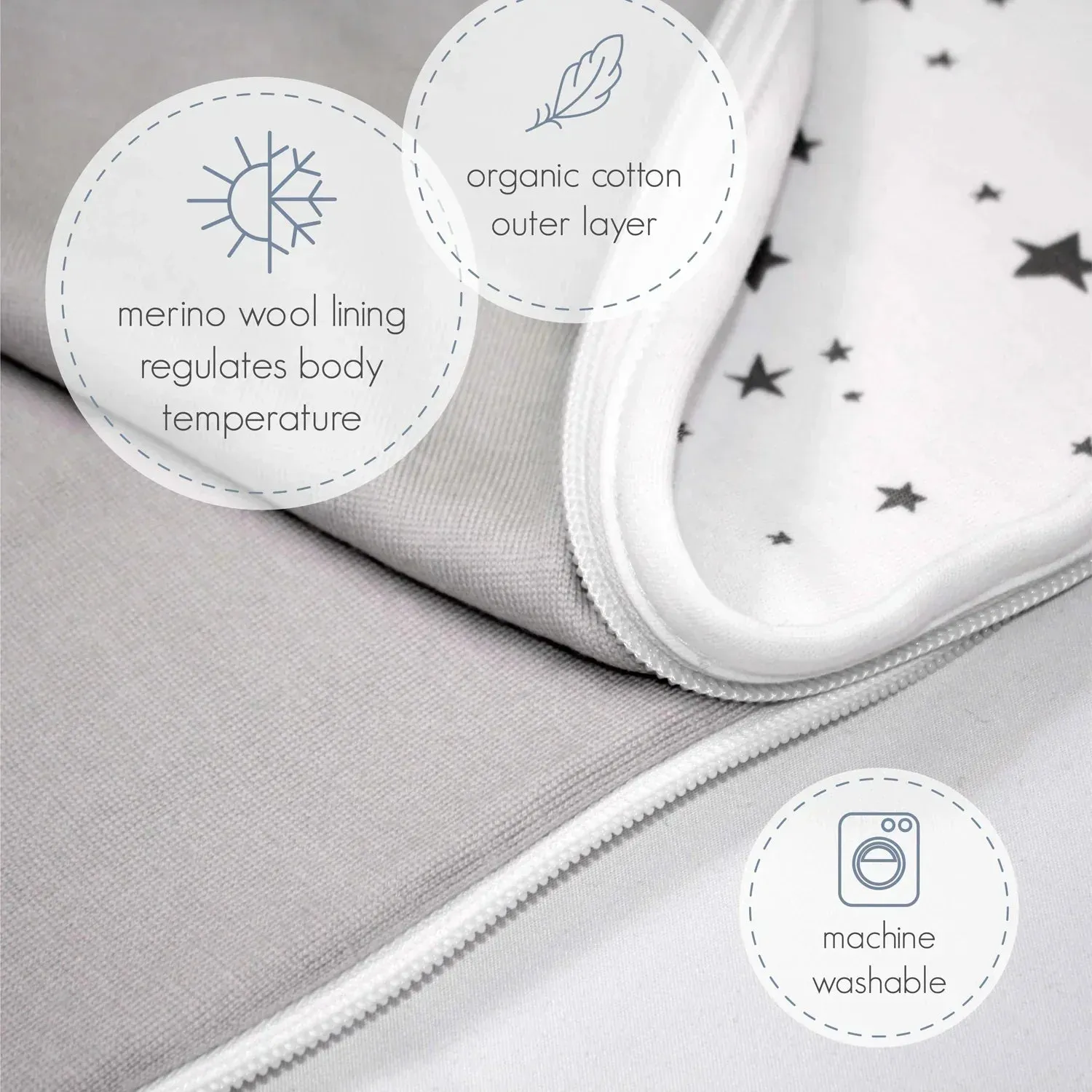 Woolino 4 Season Ultimate Merino Wool Baby Sleep Bag - Earth