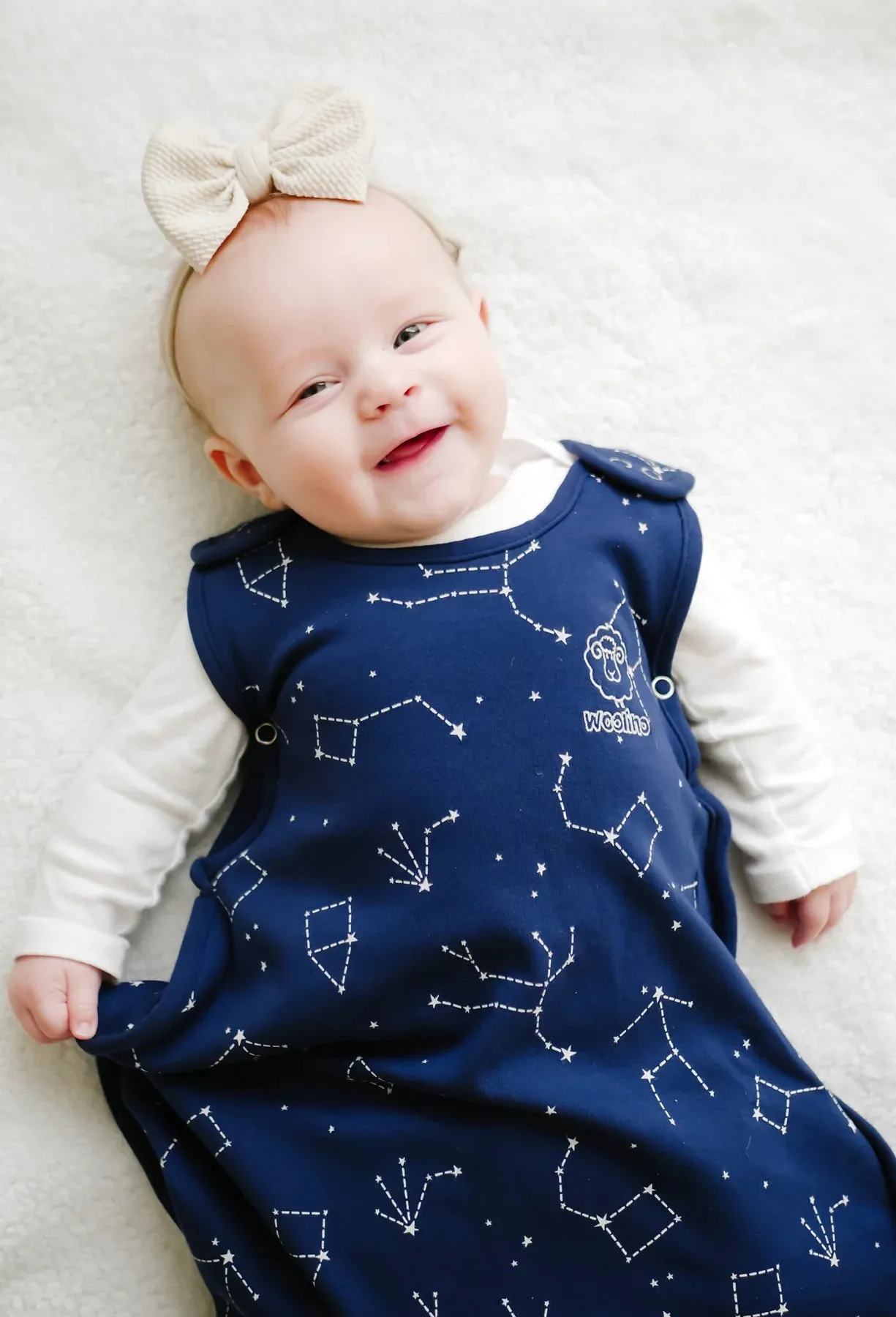 Woolino 4 Season Ultimate Merino Wool Baby Sleep Bag - Night Sky