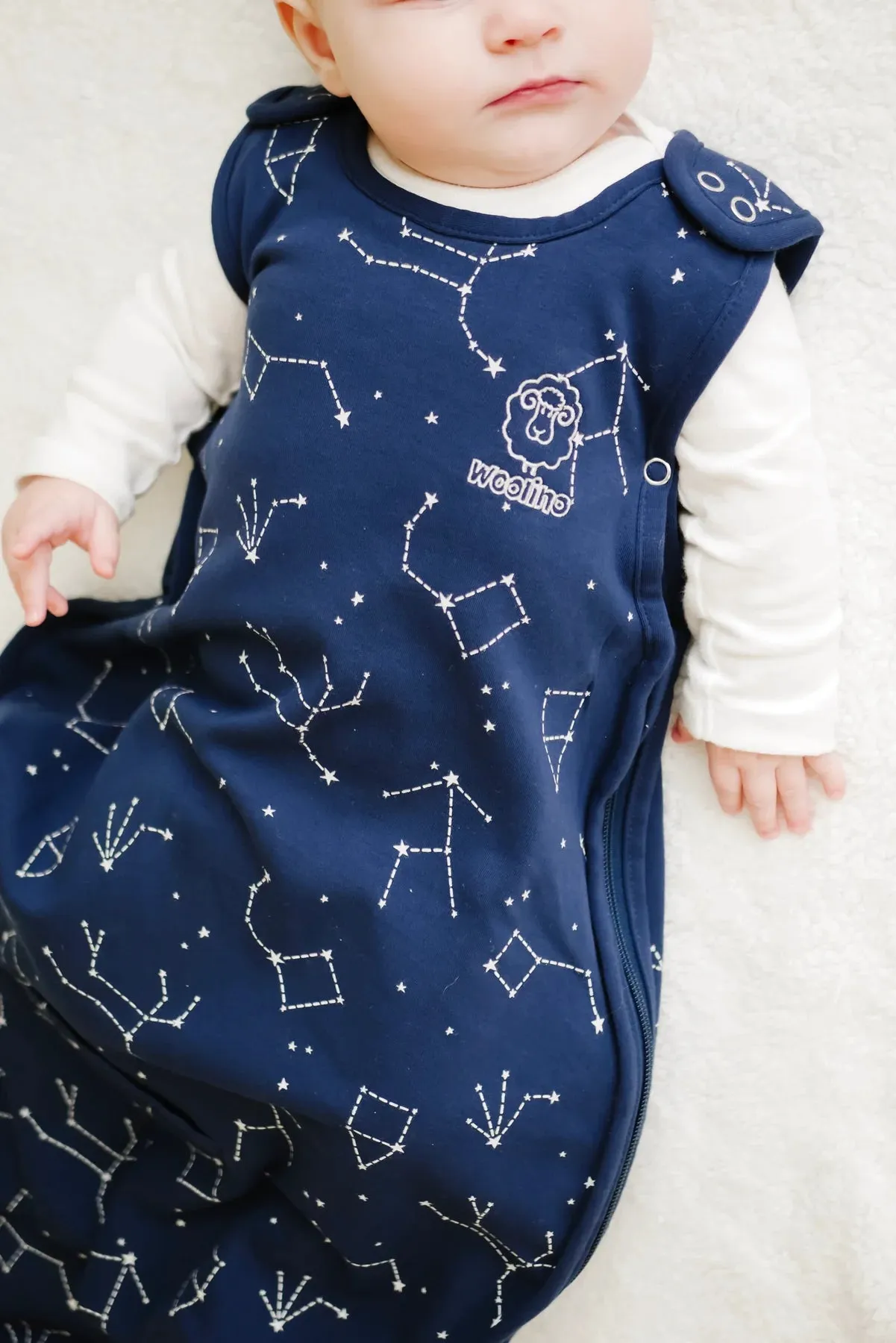 Woolino 4 Season Ultimate Merino Wool Baby Sleep Bag - Night Sky