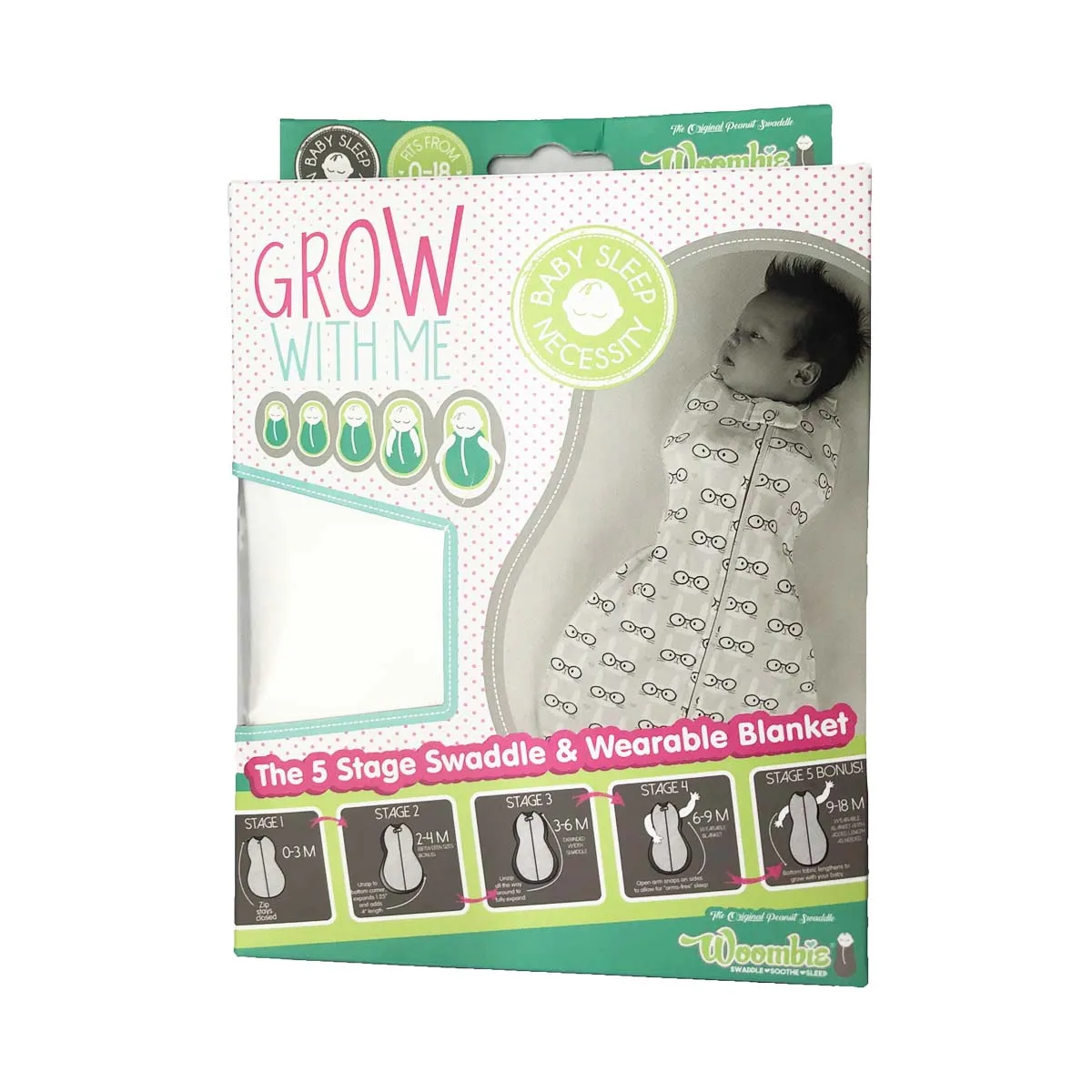 Woombie Grow with Me 5 Convertible Swaddle - Organic Cream