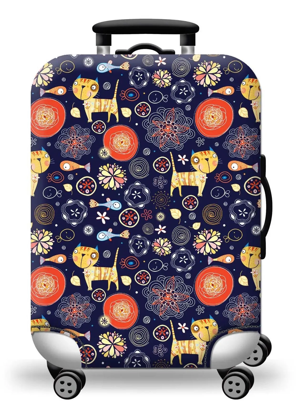 World Map Luggage Protective Cover - Elastic Suitcase Protector for 18-32 inch Bags
