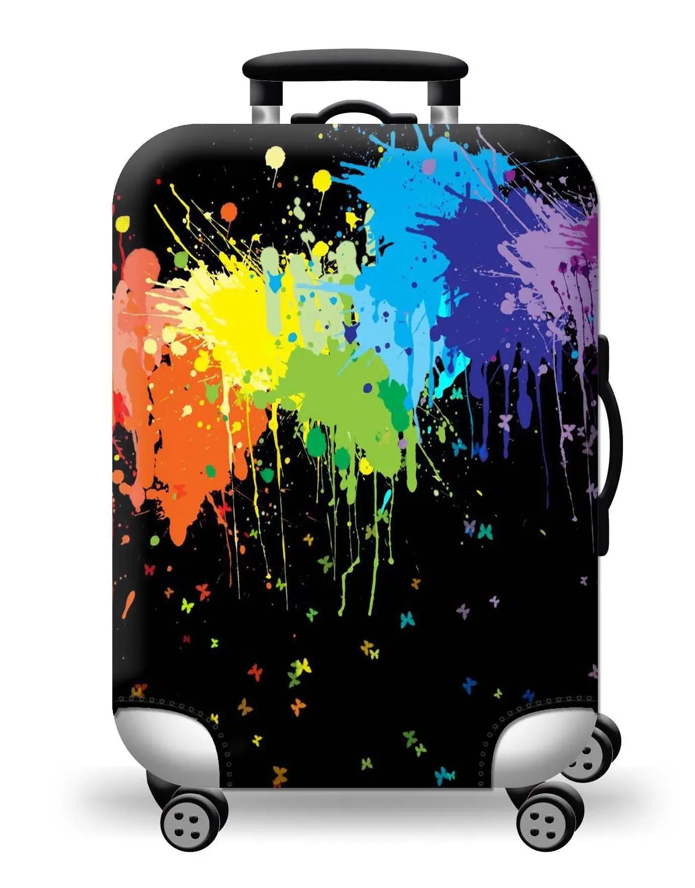 World Map Luggage Protective Cover - Elastic Suitcase Protector for 18-32 inch Bags