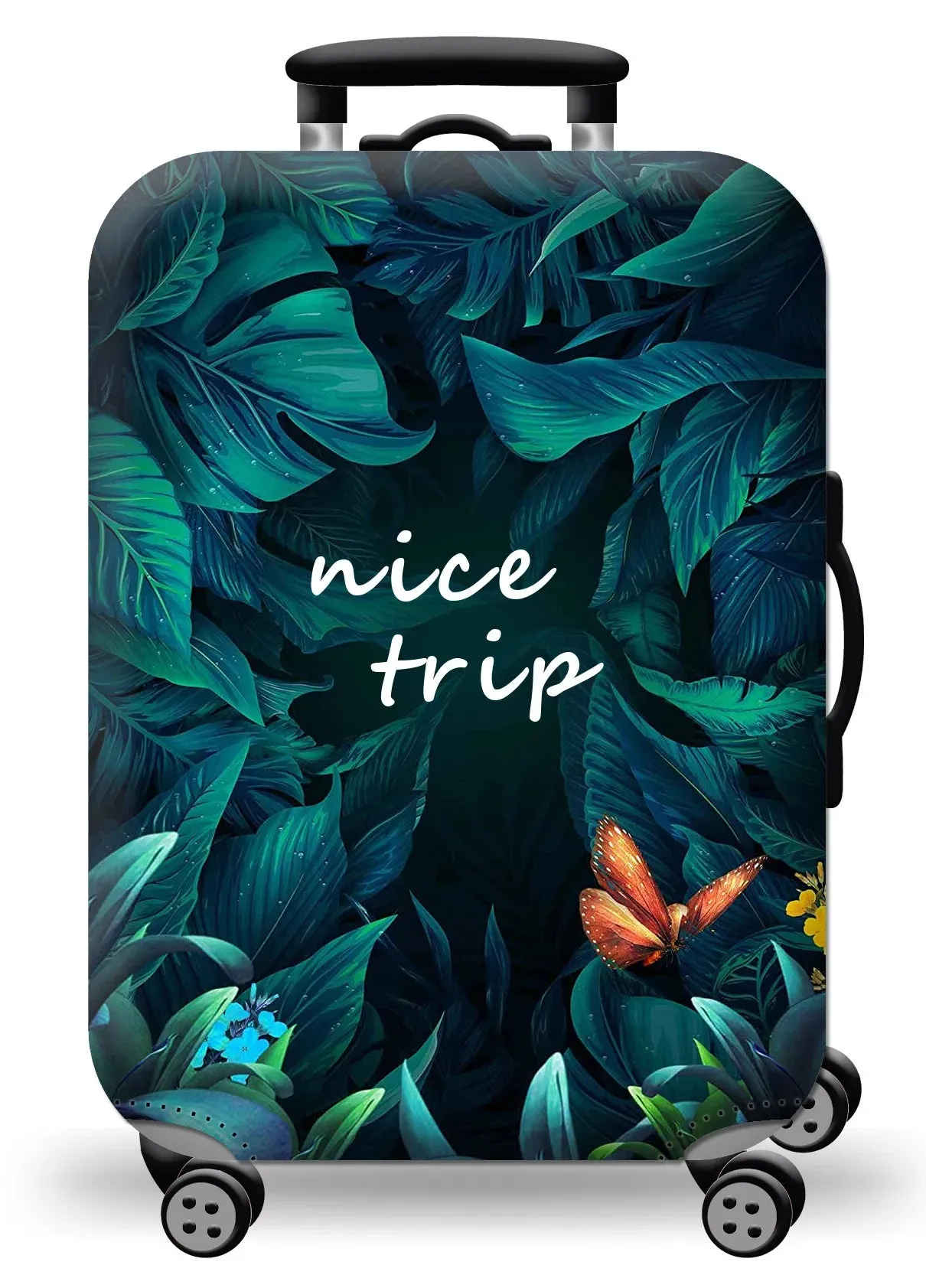 World Map Luggage Protective Cover - Elastic Suitcase Protector for 18-32 inch Bags