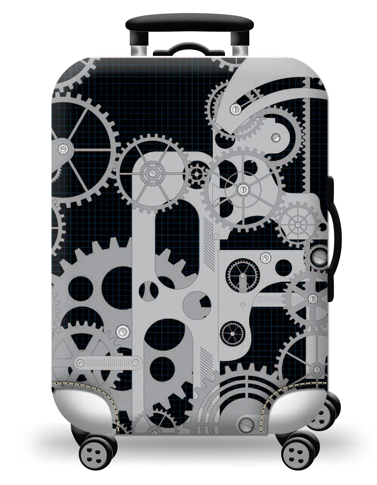 World Map Luggage Protective Cover - Elastic Suitcase Protector for 18-32 inch Bags